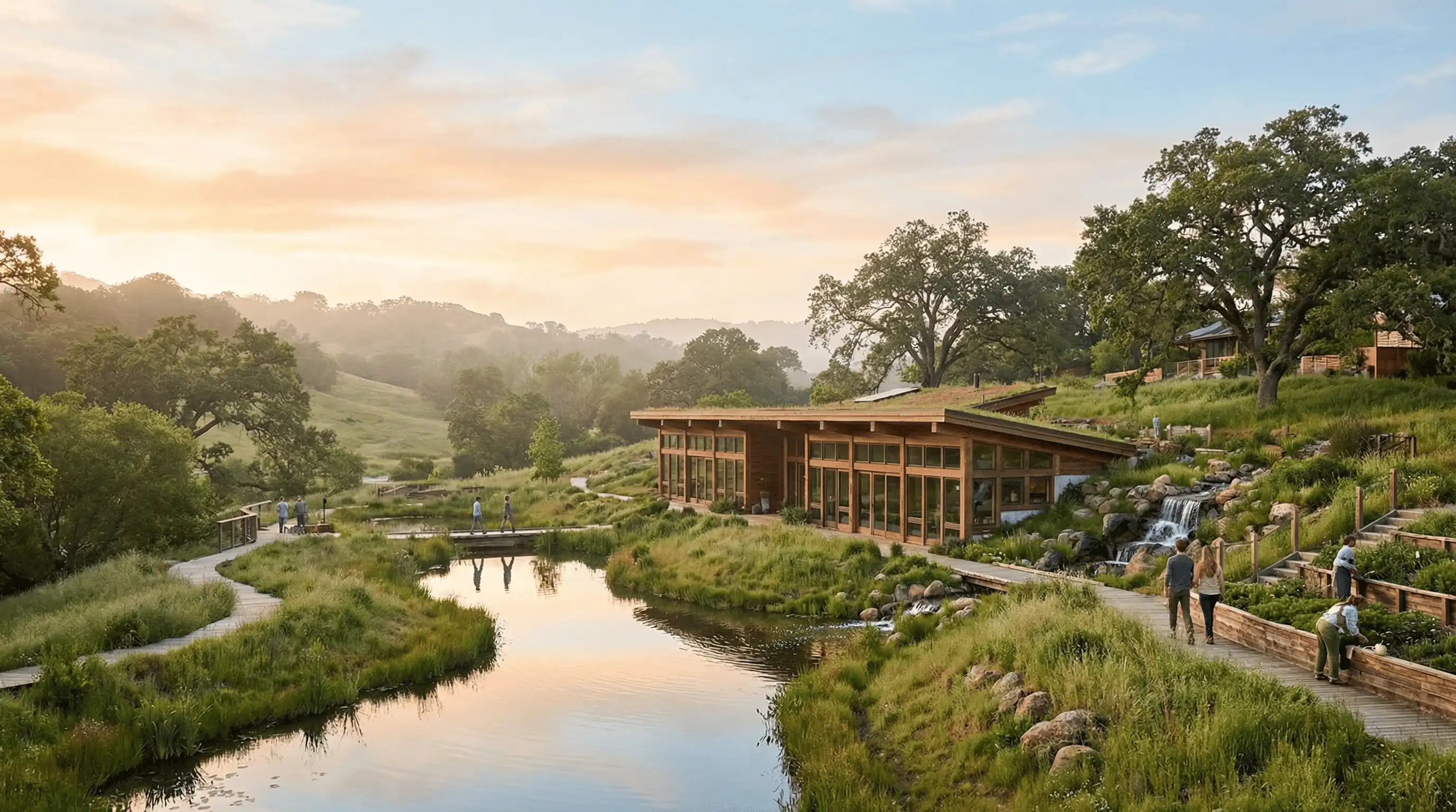 Natural springs surrounded by lush vegetation